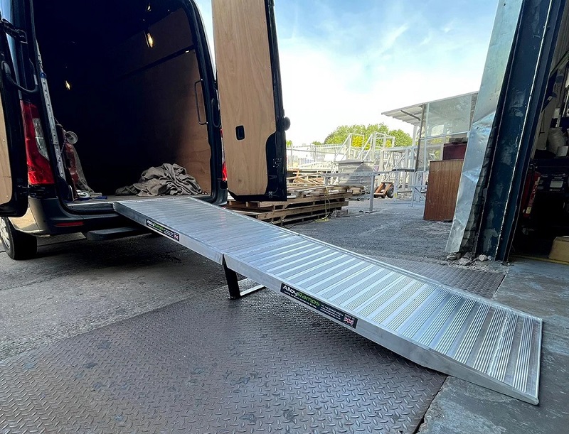 Ramp attached on van