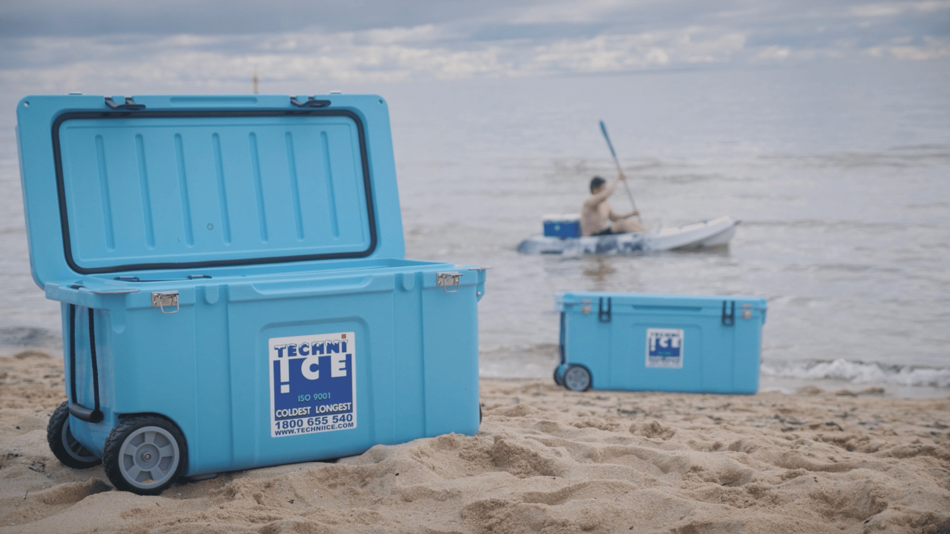 techni ice ice boxes on the beach 